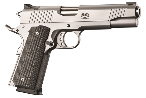 Bul Armory 1911 Government 45 ACP, 5″ Barrel, Stainless Steel, Black G10 Grip, 8rd