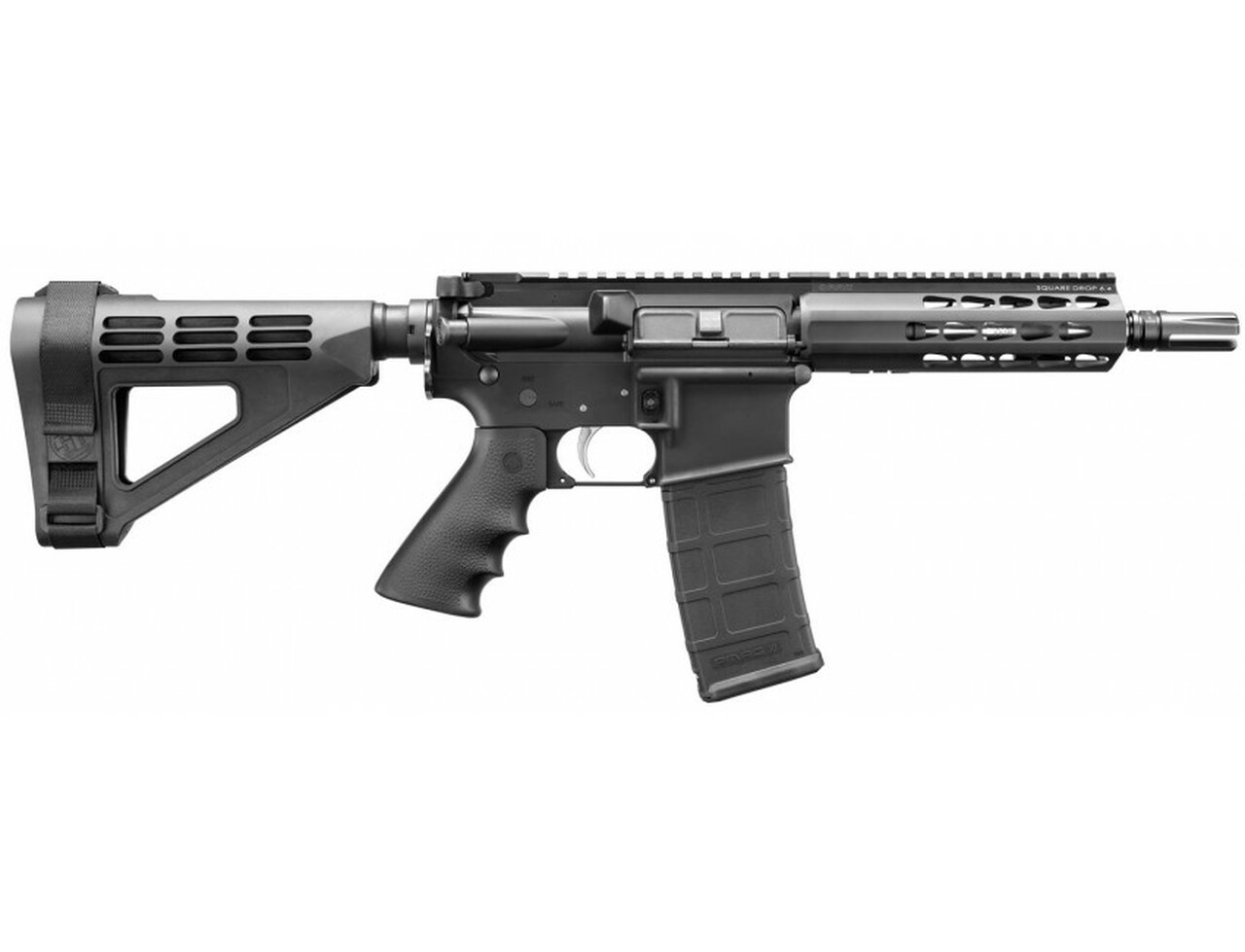 Bushmaster AR-15 Pistol Square Drop Rail 5.56/223 7″ Barrel SB Arm Brace 30Rd Mag