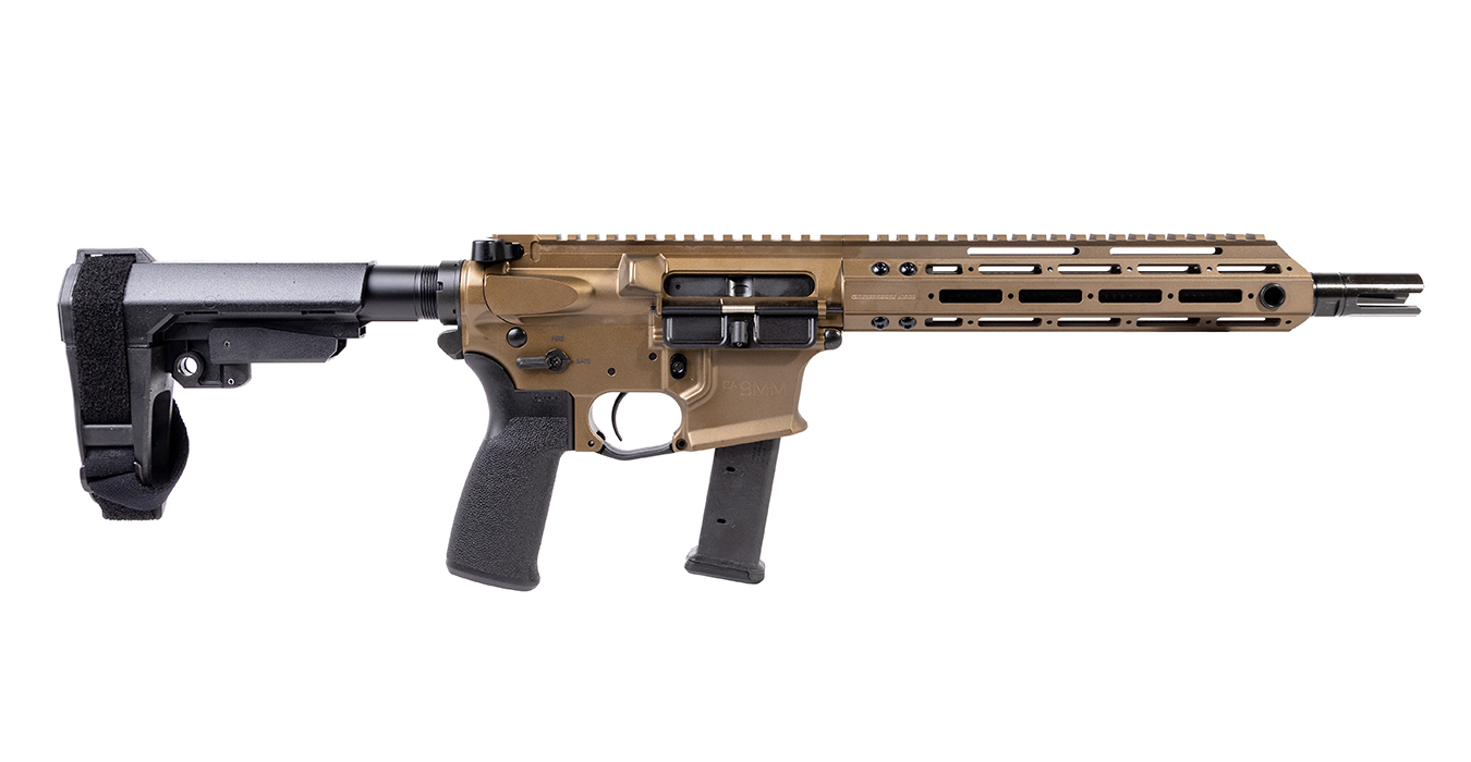 CA9MM 9mm AR-Style Pistol with 10.5 Inch Carbon Fiber Barrel and Burnt Bronze Cerakote Finish