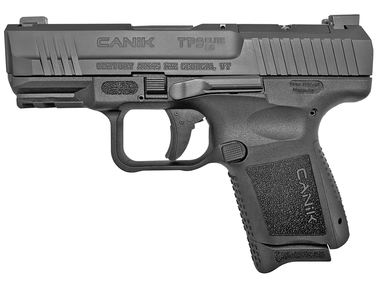 Canik TP9 Elite SC Blackout Edition 9mm, 3.6″ Barrel, Polymer, Black, Micro Red-Dot Base, Holster, Back Straps, 2x12rd