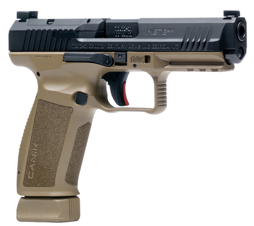 Canik TP9 METE SFT Loadout Package 9mm, 4.46″ Threaded Barrel, Flat Dark Earth Frame, Black Slide, Optic Ready, 20rd