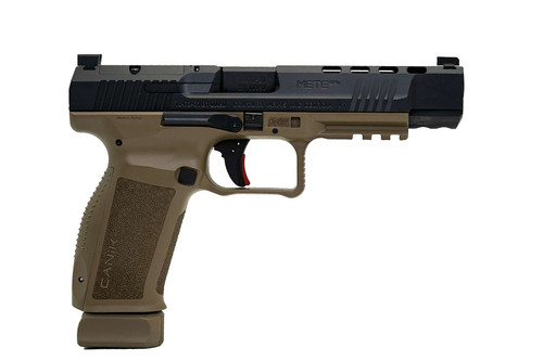 Canik TP9 METE SFx Loadout Package 9mm, 5.2″ Threaded Barrel, Flat Dark Earth Frame, Black Slide, Optic Ready, 20rd