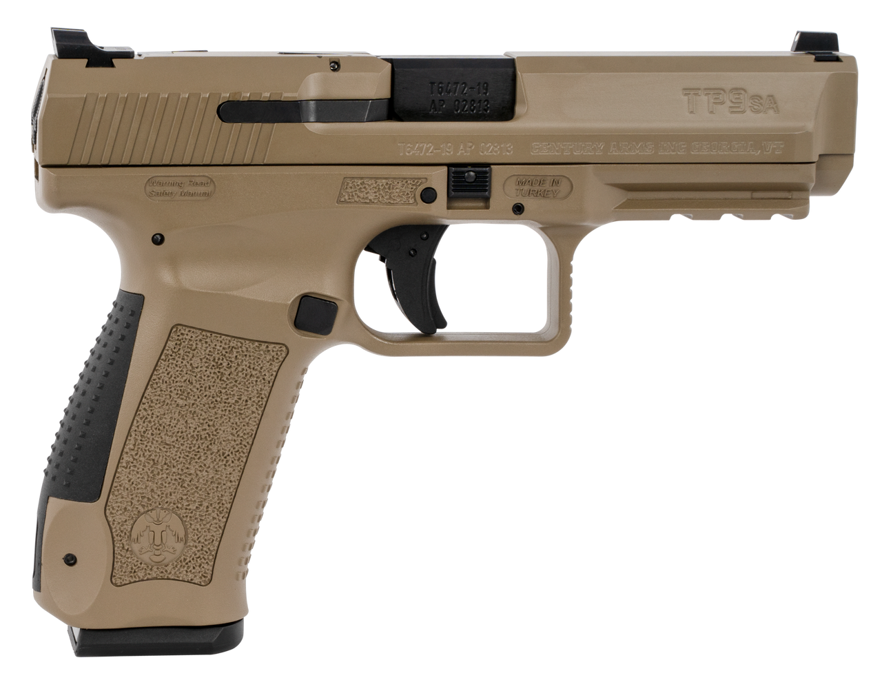 Canik TP9SA MOD 2 9mm, 4.46″ Match Barrel, Flat Dark Earth, 2x18rd Mags