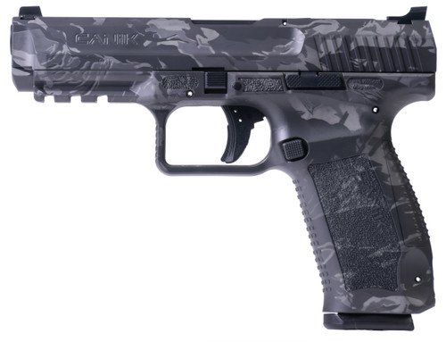 Canik TP9SF 9mm, 4.46″ Barrel, Tiger Dark Gray, Includes Holster, 18rd
