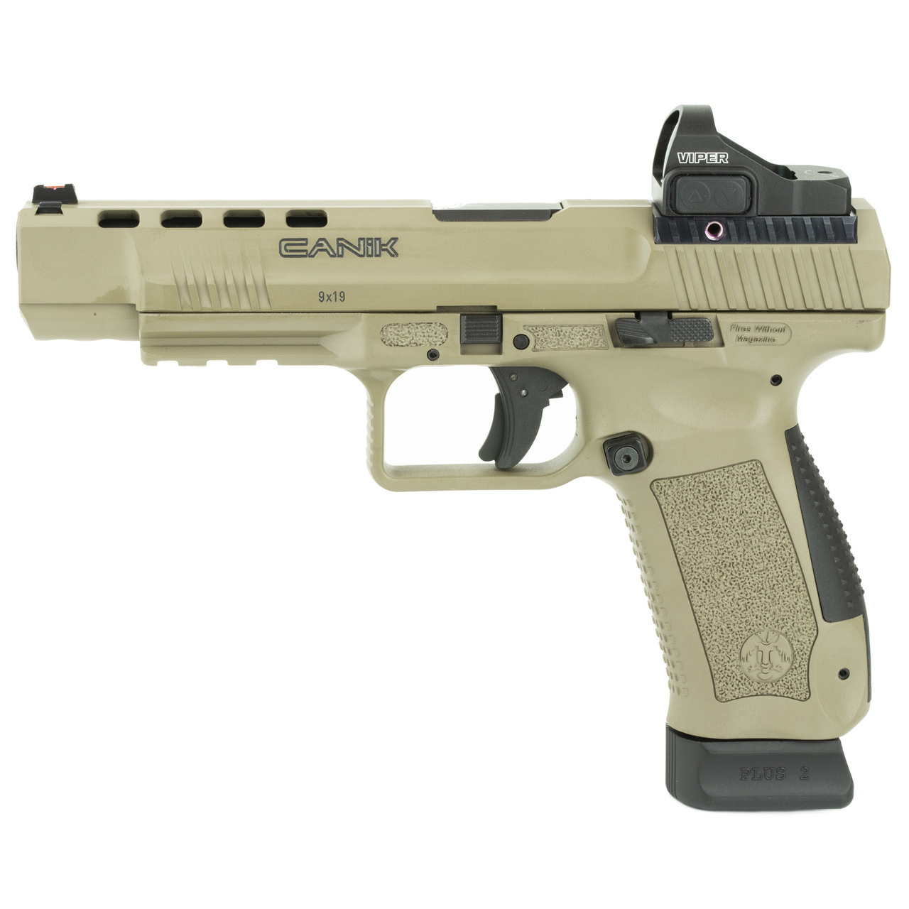 Canik TP9SFx 9mm, 5.2″ Barrel, Flat Dark Earth, 2- 20rd Mags, Vortex Red Dot