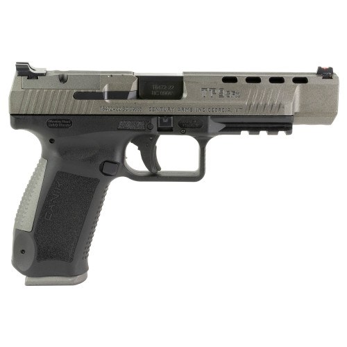 Canik TP9SFx 9mm, 5.2″ Barrel, Tungsten Slide, Black Frame, Inlcludes Holster, 10rd