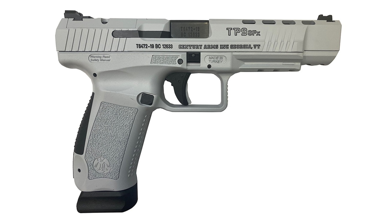 Canik TP9SFx 9mm, 5.2″ Match Barrel, White Out Finish, 2x20rd Magazines