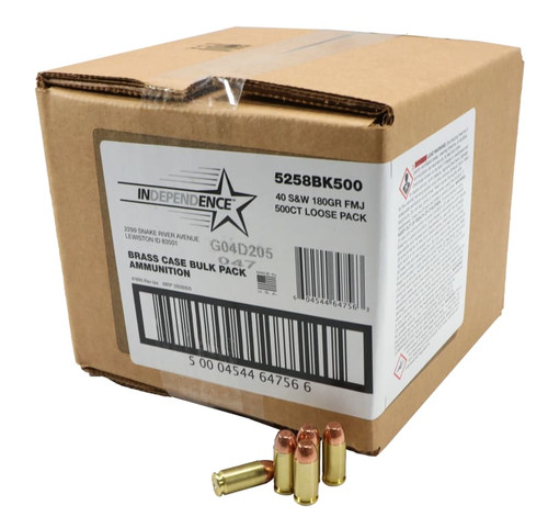 CCI Independence 40 S&W, 180gr, FMJ, 500Bx
