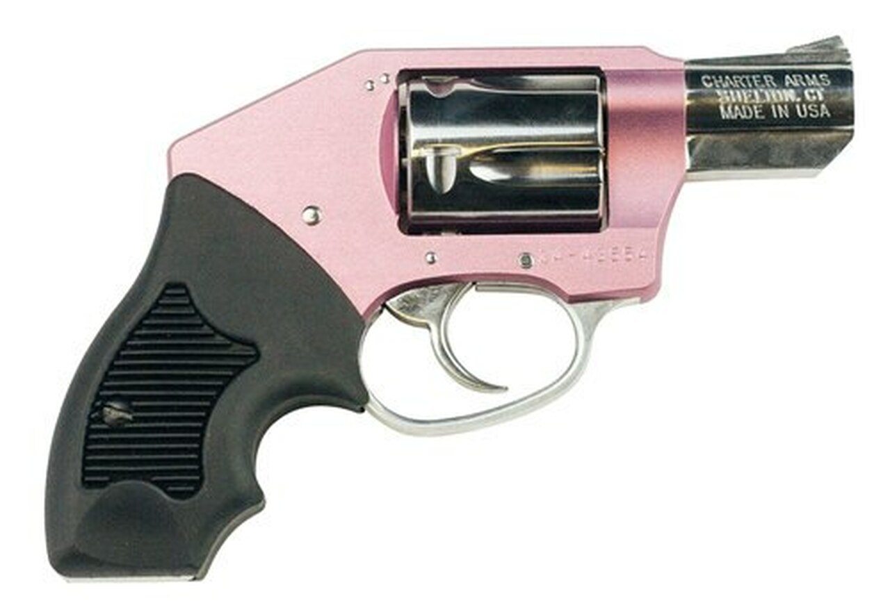 Charter Arms Chic Lady Undercover Lite, .38 Special, 2″, 5rd, DAO, Pink/Stainless, Pink Case