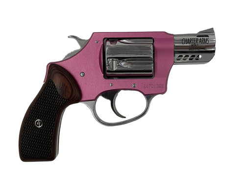 Charter Arms Coyote 380 ACP, 2″ Barrel, Lavender, Rosewood Checkered Grip, 5rd