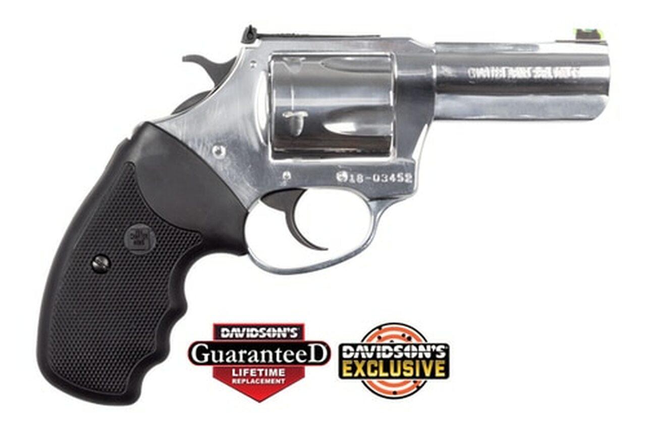 Charter Arms Mag Pug 357 Mag/38 Spec 3″ Barrel Rubber Grips SS Finish 5 Round