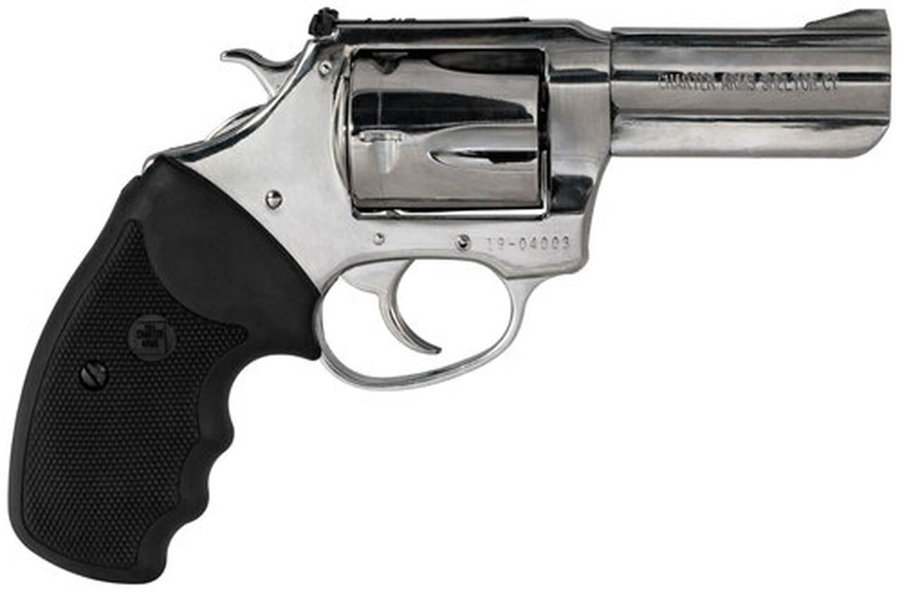 Charter Arms Mag Pug Revolver, .357 Mag, 3″, 5rd, Black Rubber Grip, Polished Stainless