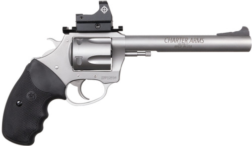 Charter Target Mastiff 9mm, 6″ Barrel, Black Grips, Includes Sightmark Micro Optic, 5rd