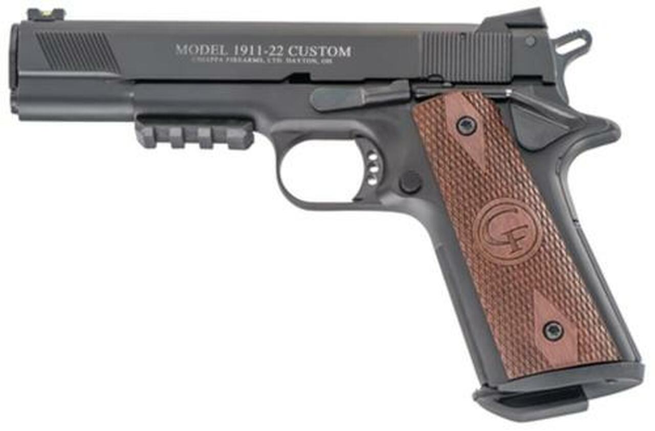 Chiappa 1911-22 Custom 22LR 5″ Fixed Barrel Novak Style Rear Sight Fiber Optic Front Sight 10 Rd Mag
