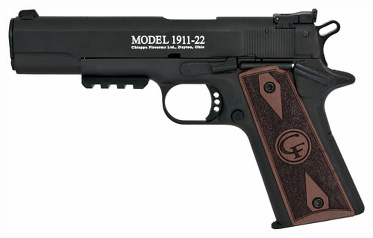 Chiappa GT 22LR, Black 5″ Threaded Barrel SAO Walnut Grip, 10 rd
