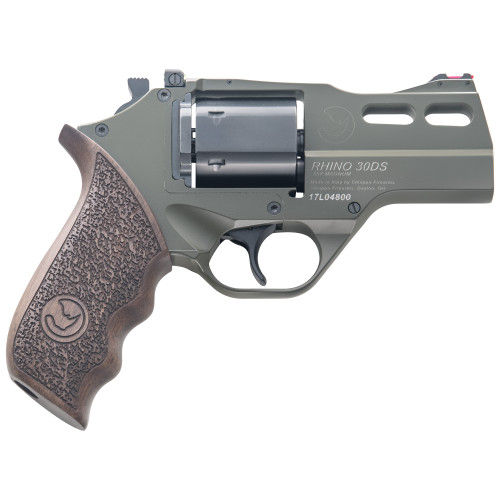 Chiappa Rhino 30DS 357 Magnum, 3″ Barrel, Olive Drab Green, Walnut Grips, 6rd