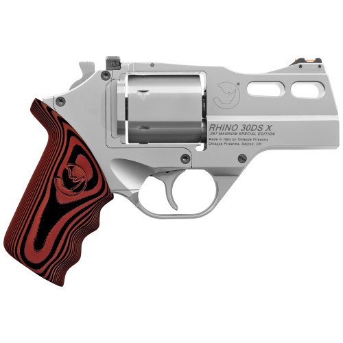 Chiappa Rhino 357 Magnum/38 Special, 3″ Barrel, Silver, Wood Grip, 6rd