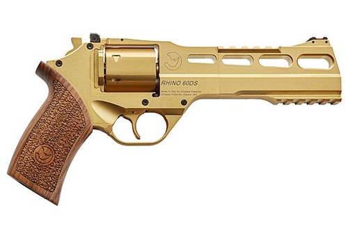 Chiappa Rhino 60SA 357 Magnum, 6″ Barrel, Gold PVD, Walnut Grip, 6rd