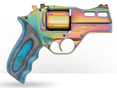 Chiappa Rhino Nebula 30DA 357 Magnum/38 Special, 3″ Barrel, Rainbow PVD, Laminate Grip, 6rd