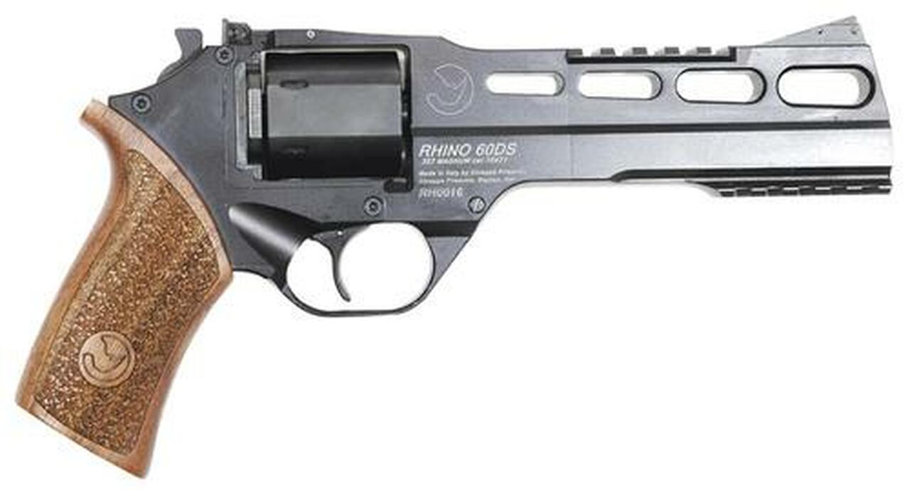 Chiappa Rhino SA/DA Revolver .357 Mag/38 Spl 6″ Barrel Black Medium Wood Grips 6rd