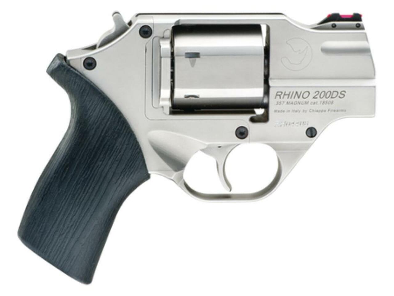 Chiappa Whtie Rhino Revolver .40 SW 2″ Barrel, Rubber Grip Brown Holster Included 5 Moonclips 6rds