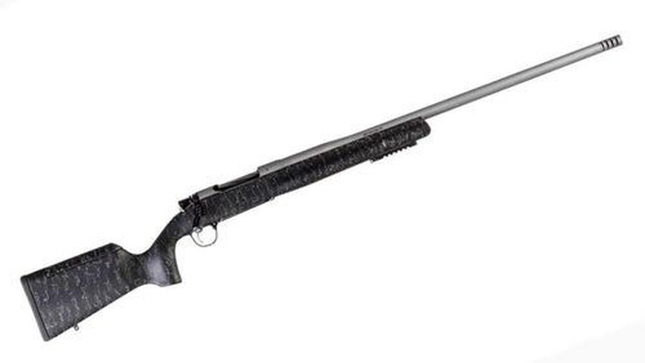 Christensen Arms Mesa Long Range 28 Nosler 26″ SS Barrel Tungsten Cerakote CF Long Range Stock, 3rd Black/Gray webbing