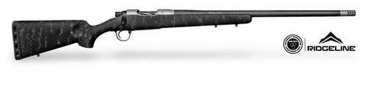 Christensen Ridgeline 308 Win, 24″, Fiberglass Stock, Carbon Sporter Black, Gray Webbing