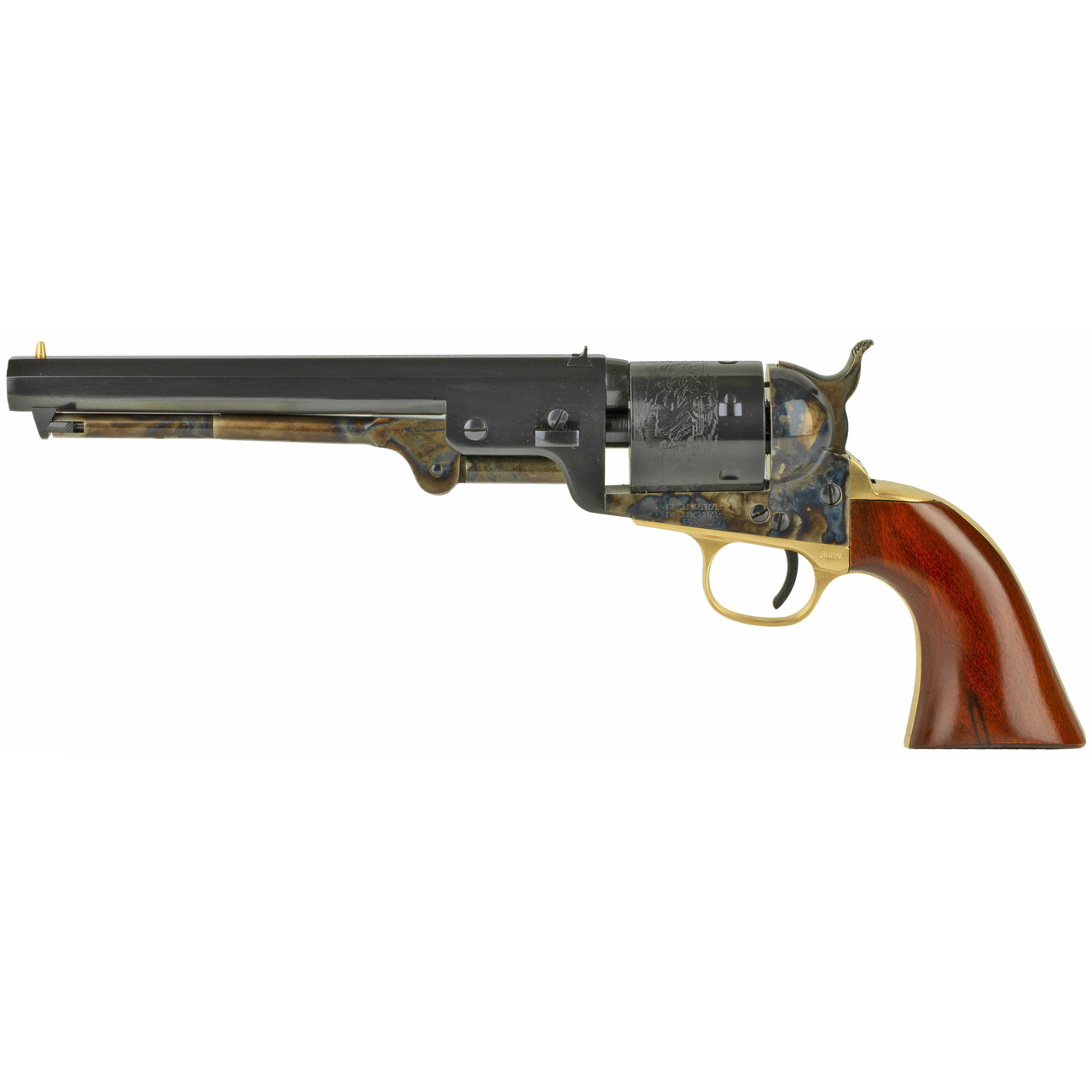Cimarron 1851 Man With No Name Conversion .38 Special 7.5″ Barrel Standard Blue Finish Walnut Grips, 6rd