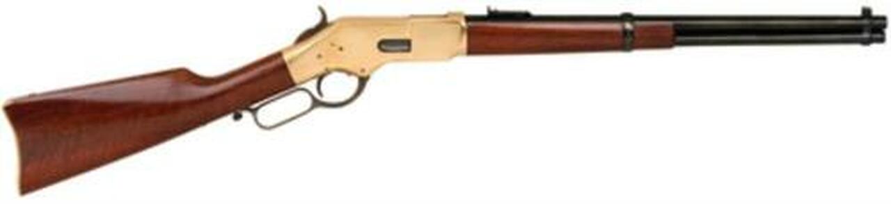 Cimarron 1866 Yellowboy Saddle Ring Carbine .38 Special 19″ Barrel Blue Finish Brass Frame European Walnut Stock