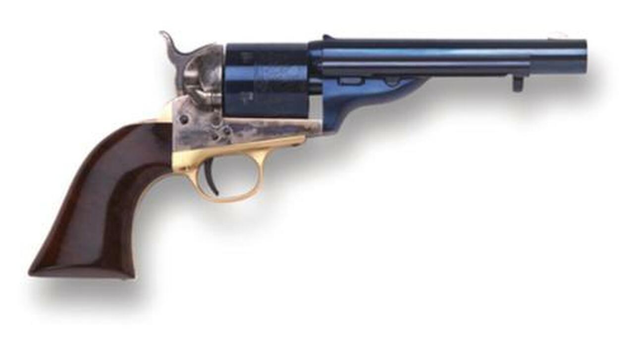 Cimarron 1872 Open Top Navy .38 Spl & Colt 5.5″ Barrel Standard Blue Finish Walnut Grip
