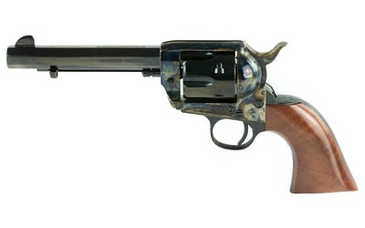 Cimarron El Malo Revolver, Single Action, 45LC, 5.5″ Barrel, Steel Frame, Blue Finish, Walnut Grips, 6Rd PP411MALO