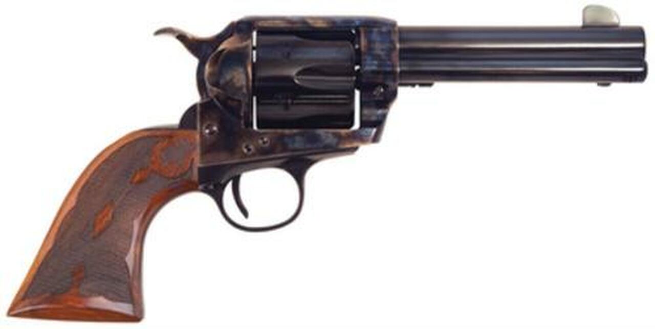 Cimarron Eliminator C Competition Short Stroke .357/.38 Special 4.75″ Barrel Case Hardened Pre-War Frame Checkered Army Grips