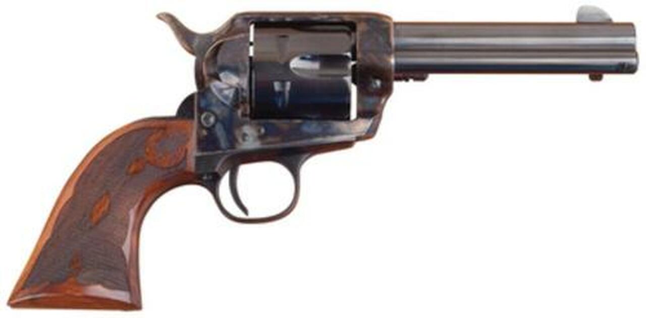 Cimarron Eliminator C Competition Short Stroke .357/.38 Special 4.75″ Barrel Case Hardened Pre-War Frame Checkered Army Grips
