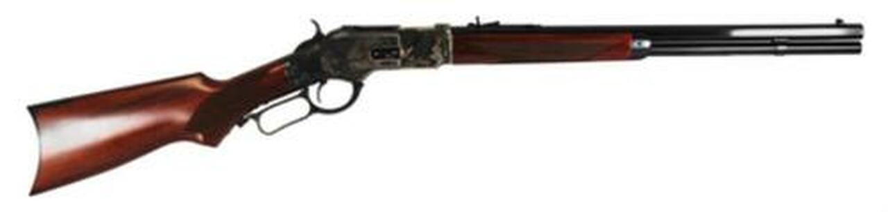 Cimarron Firearms Model 1873 Short Rifle With Checkered Pistol Grip .357 Magnum 20″ Octagon Barrel Blue Finish Walnut Stock 10rd