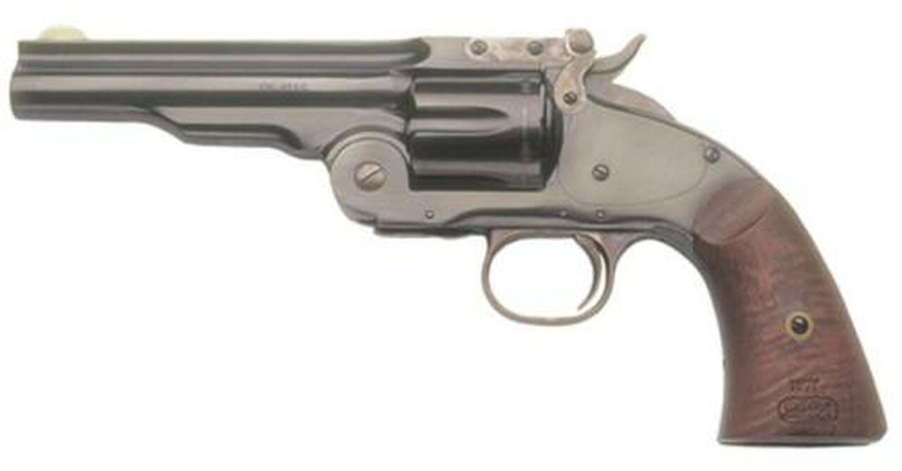 Cimarron Firearms Model 3 Schofield .45 Long Colt 5″ Barrel Blue Steel Finish Smooth Walnut Grip