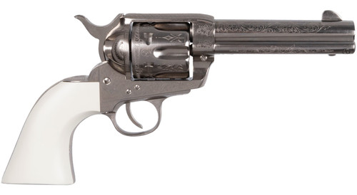 Cimarron Frontier 357 Magnum, 4.75″ Barrel, Engraved Nickel, 6rd