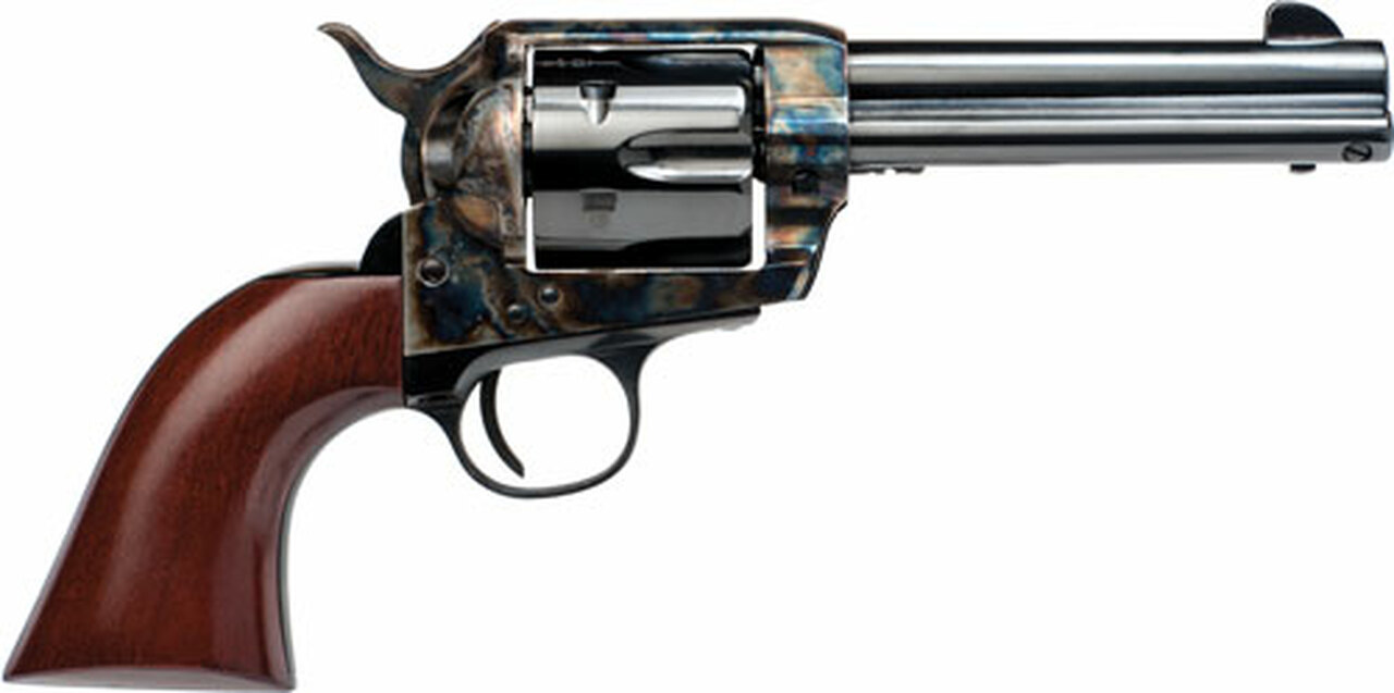 Cimarron Frontier 44-40 Winchester, 4 3/4″ Barrel, Color Casehardened, Blued, Walnut, 6rd