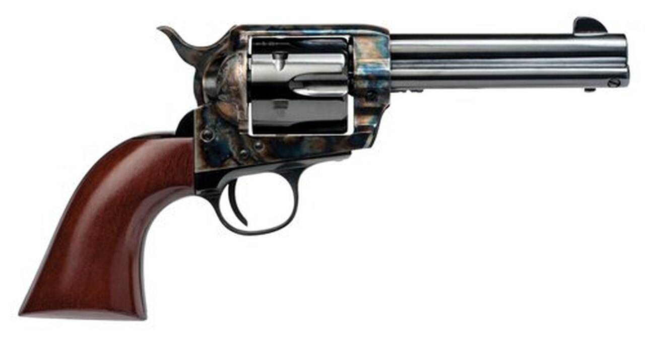Cimarron Frontier 45 Colt, 4.75″ Barrel, Color Case Hardened, Walnut Grips