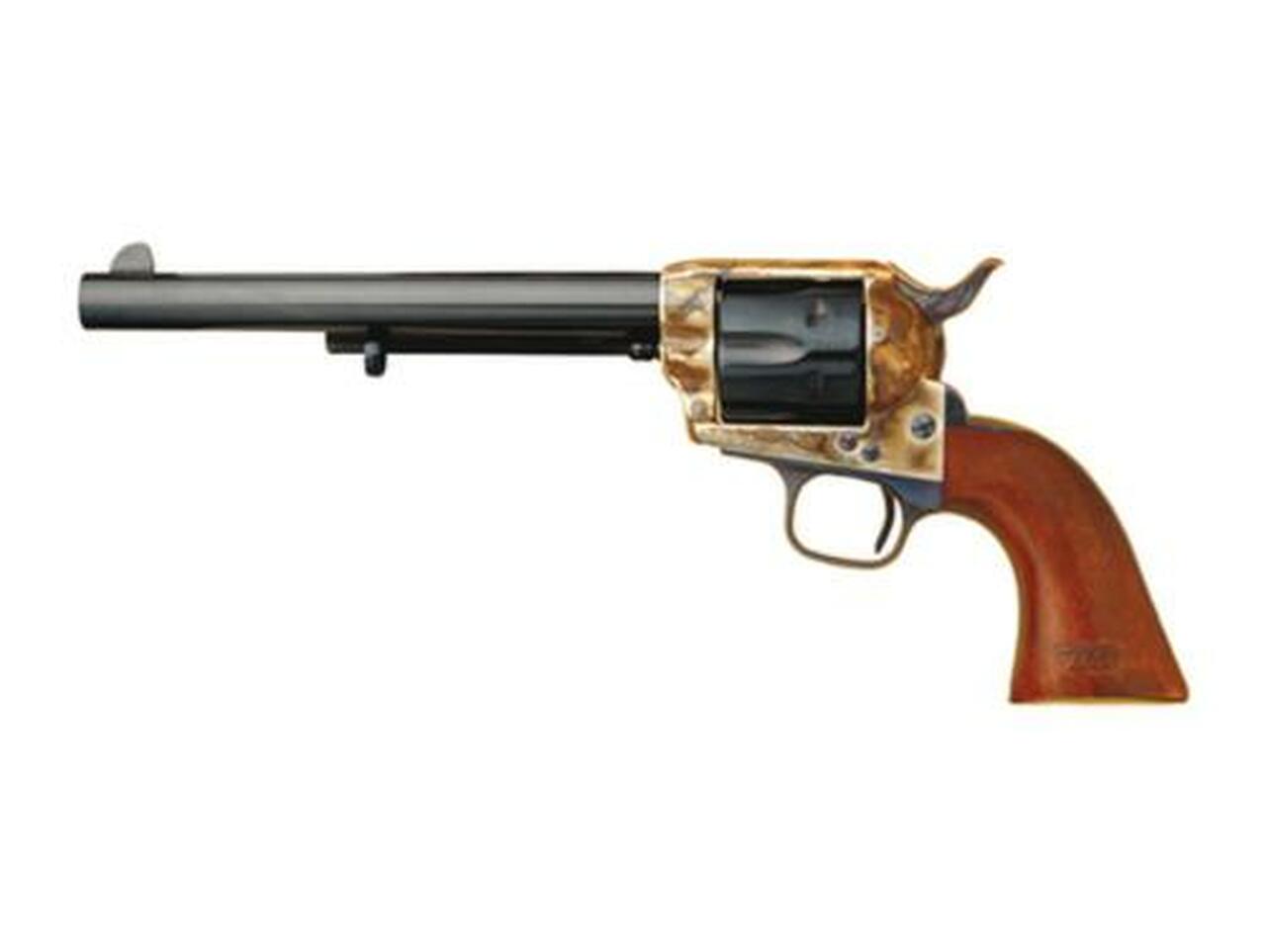 Cimarron General Custer 7th Cavalry .45 Colt 5.5″ Barrel Old Model Case Hardened Frame, 7th Cavalry Markings Blue