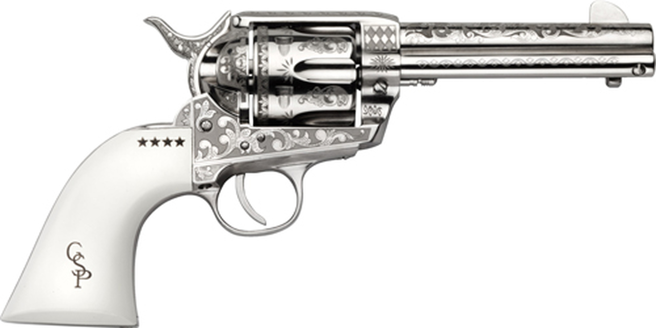Cimarron George Patton Engraved Revolver 45 Colt, 4.75″ Barrel, 6rd