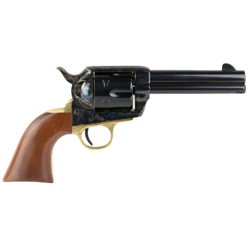 Cimarron Pistolero 9mm, 4.75″ Barrel, Color Case Hardened, Wood Grips, 6rd
