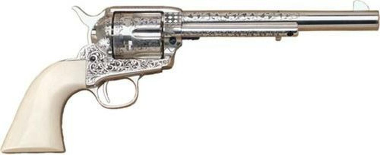 Cimarron Teddy Roosevelt 45 Colt,7.” Barrel, Engraved, Ivory Grips, 6rd