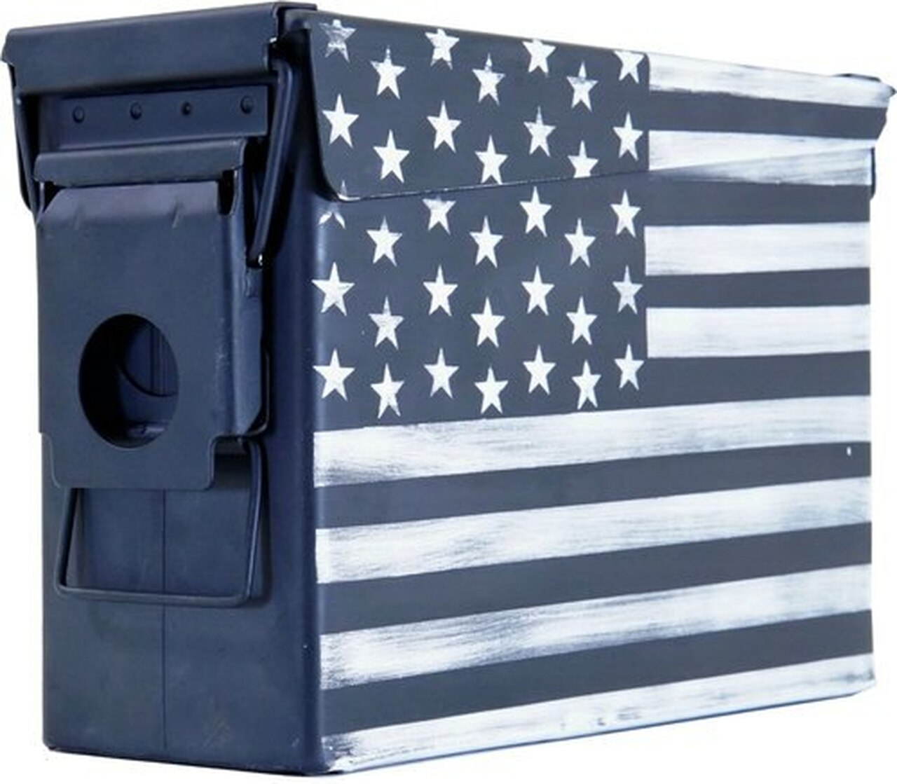 Citadel M-1911 with Ammo Can 45 ACP, 5″ Barrel, Black G10 Grip American Flag, Battleworn Gray Cerakote Slide, 8rd