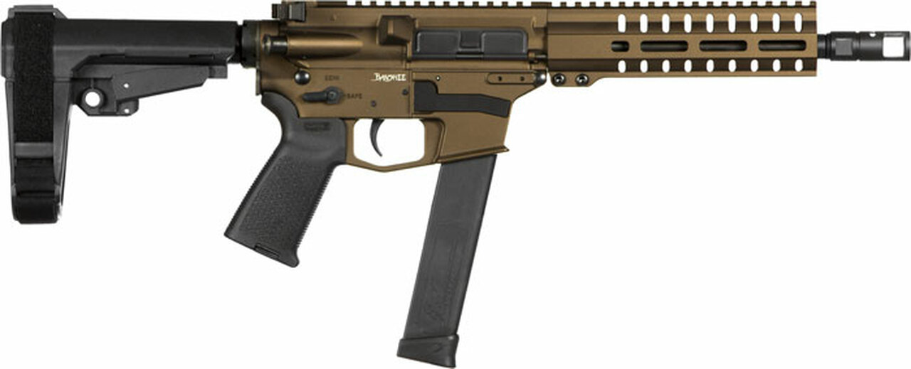 CMMG Banshee 300 10mm, 8″ 1:16 Barrel, Midnight Bronze, RipBrace, M-Lok, Magpul Grip, 30rd Glock Mag