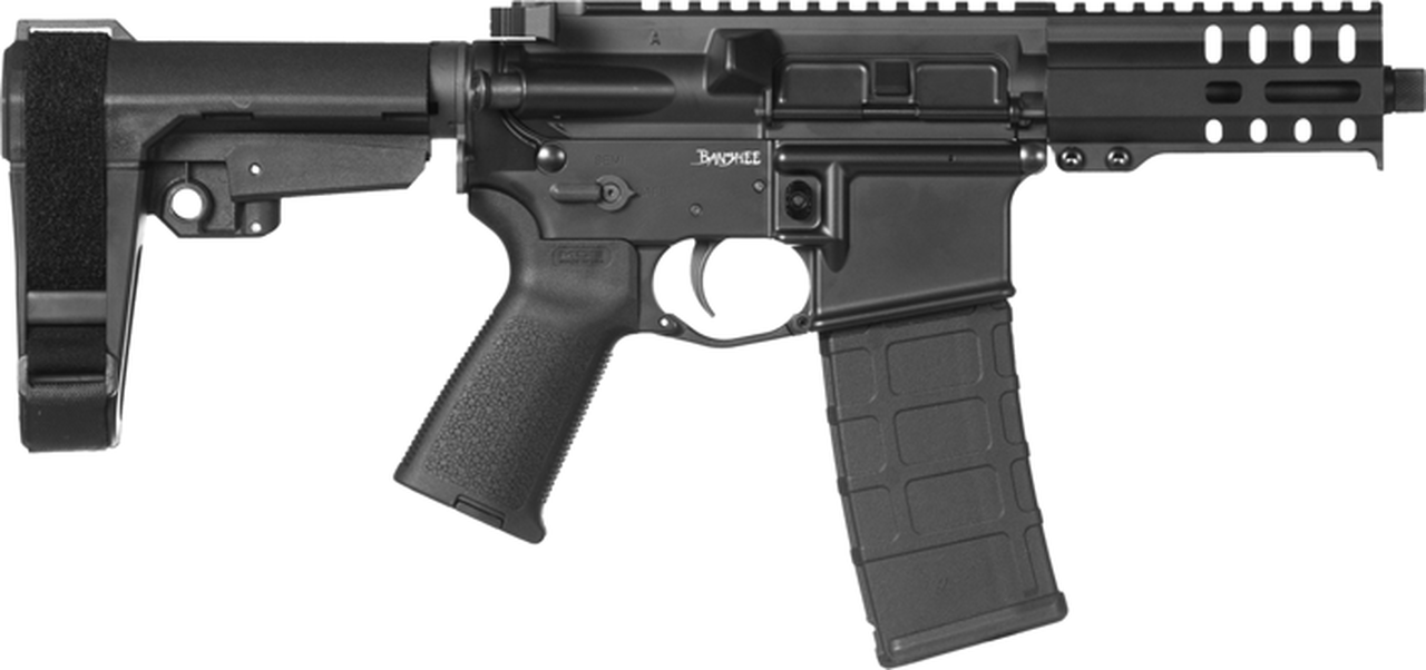 CMMG Banshee 300 MK4 9mm, 5″ Barrel, Black, Magpul MOE, 6 Position RipBrace, 30rd