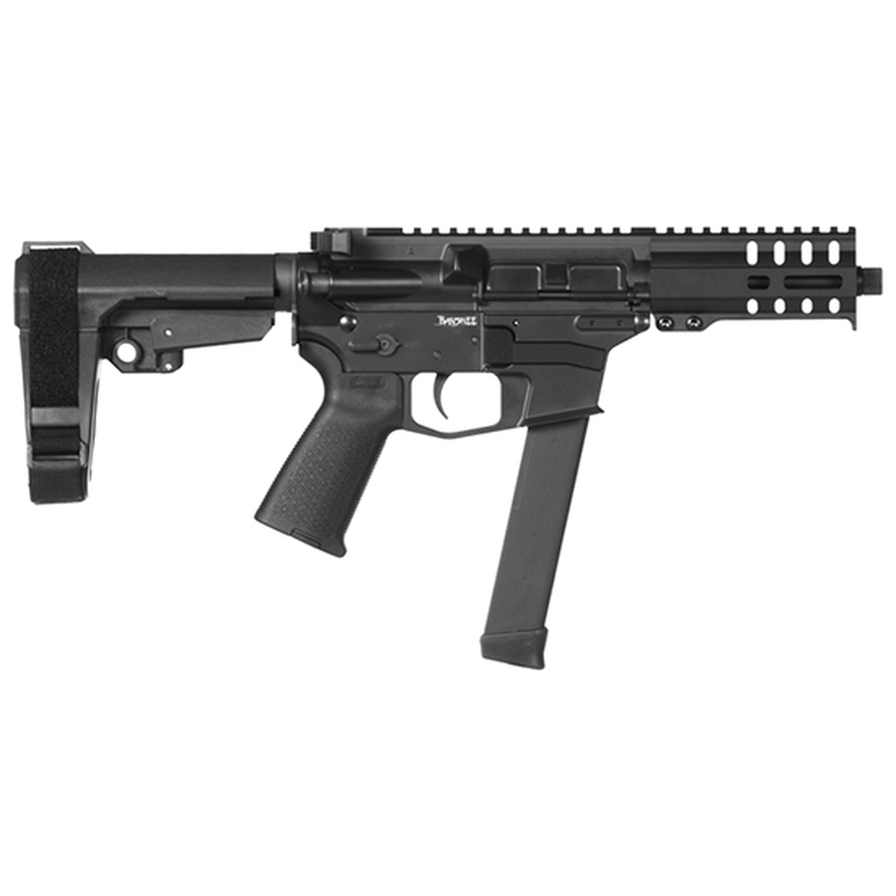 CMMG Banshee 300 MKGS 9mm, 5″ Barrel, Titanium, Black Magpul, RipBrace, 33rd