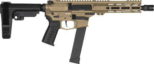 CMMG Banshee MK10 10mm, 8″ Taper Threaded Barrel, Coyote Tan Cerakote, CMMG RipBrace, 30rd