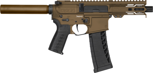 CMMG Banshee MK4 22 LR, 4.5″ Taper Threaded Barrel, Midnight Bronze Cerakote, Pistol Tube, 25rd