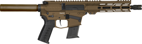 CMMG Banshee MK57 5.7x28mm, 8″ Taper Threaded Barrel, Midnight Bronze Cerakote, Pistol Tube, 20rd