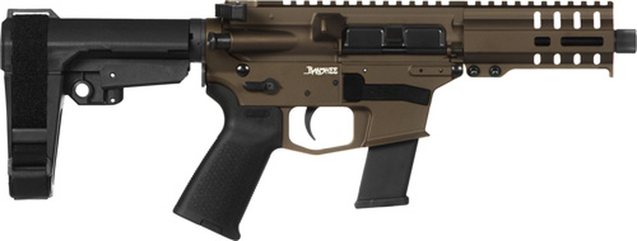 CMMG Banshee MKG 45 ACP, 5″ Barrel, Midnight Bronze, RipBrace, Thread Protector, RML4 Handguard, Magpul Grip, 13rd
